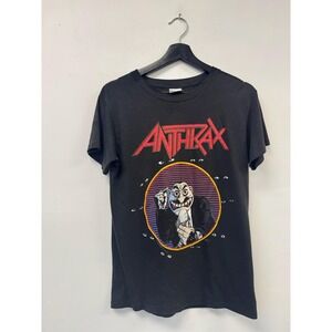 Vintage Anthrax Shirt Mens Small Black Dont You Look At Me Thrash Metal USA 80s